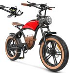 Ebikes for Adults,13Ah Battery,Hidoes B10 25Km/h Fat Tire Electric Bike for Adults,250W 60N·M Torque Electric Bicycle Cowboy Style Retro E Bike,with Leather Bags,20" Offroad Tire