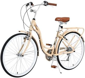 ZUKKA Beach Cruiser Bike for Women 24 Inch Ladies Bike 7 Speed Complete Cruiser Bikes with Dual V-Brake and Adjustable Seat, Adult City Bike for Women, Men, Multiple Colors