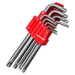 HAUTMEC Star Wrenche Set Star Key Set L Shape Metric Allen Wrench Set 9-Piece, Chrome Vanadium Steel and Drilled tips for Tamper Resistant Fasteners