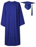 GraduatePro Matte Graduation Cap and Gown 2024 Set Bulk with Tassel for High School & College 12 Colors, Royal, 51