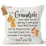 Kies CROWNLY CRYSTAL® Gifts for Grandson Birthday Grandson Cushion Cover 18x18 Inches 1st Birthday Gifts Grandson 18th Birthday Gifts Grandson Gifts Grandson Gifts from Grandparents Populer Gifts