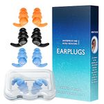 Swimming Ear Plugs for Adults - Waterproof Reusable Silicone Earplugs for Showering, Swimming, Surfing and Snorkeling - Set of 3 Pairs - Ear Protection for Swimmers