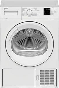 Beko - DRXS722W - Asciugatrice Slim 7kg, Classe A++, linea estetica Basic, Display Digit, oblò bianco con manopola bianca, Partenza ritardata 0-24h, Dimensioni AxLxP: 84,7x59,7x50,8cm