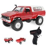 The Perseids RC Rock Crawler Pickup Truck 1:16 Remote Control Car 2.4G 4x4 Off-Road Semi Truck and Trailer All Terrain RTR Racing Vehicle With 2 Batteries for Adults (WPL C24)