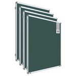 Pragati Systems® Prima Melamine (Non-magnetic) Green Chalkboard for Kids, Home, Study & School (PCHB90120) with Heavy-duty Aluminium Frame, 3x4 Feet (Pack of 4)