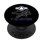 P 38 Lightning Fighter Aircraft Carrier Aviation Themed Art PopSockets Swappable PopGrip