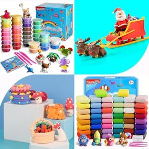 Air Dry Clay Kit, 50+ 36 Colors Magic Clay Ultra Light Modeling Clay for Kids with Accessories, Tools and Tutorials, Arts and Crafts Gift for Kids Age 3-12 Year Olds