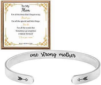 JoycuFF Mother's Day Gifts from Daughter New Mom Gifts first Mothers Day Gifts for Mom Inspirational Bracelets for Mom Mother's Day Gift for Mama Mum Mommy Personalized Birthday Mantra Cuff bracelet