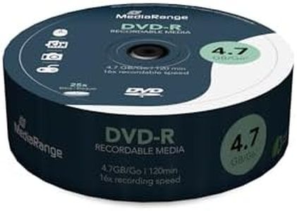 MediaRange Cake Box Caja de DVD-R 4.7GB 16x (25) CB, Blanco y Azul