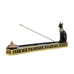 Ancient Egyptian Resin Incense Burner Ornament Tea House Home Decoration Egyptian Cat God Statue Incense Burner Holder Plate Base