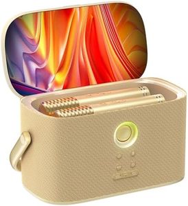 Ikarao Karaoke Machine for Adults, with Lyrics Display Screen, 2 Self-Charging Wireless Microphones, Autotune & EQ, 140W Speaker, Connect TV, Portable Karaoke System for Home, Family, Party, Travel