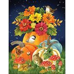 Bits and Pieces - 300 Piece Jigsaw Puzzle for Adults 18" x 24" (46 cm x 61 cm) - Autumn Charm - 300 pc Fall Pumpkins Woodland Creatures Jigsaw by Artist Jane Maday