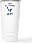 CafePress U.S. Air Force Proud Wife Travel Mug 20 oz. Insulated Stainless Steel Coffee Tumbler