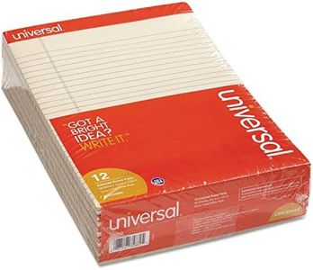 Universal UNV35882 50-Sheet 8.5 in. x 11 in. Colored Perforated Writing Pads - Wide/Legal Rule, Ivory (1 Dozen)