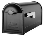 Architectural Mailboxes 8830B-10 Winston Nickel Flag Post Mount Mailbox, Medium, Black