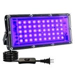 Indmird 60W Black Lights, Blacklight Flood Light with Plug and Switch,for Glow Party, Halloween, Fluorescent Poster, Yards and Outdoor Parties, Stage Lighting, Disco, Body Paint