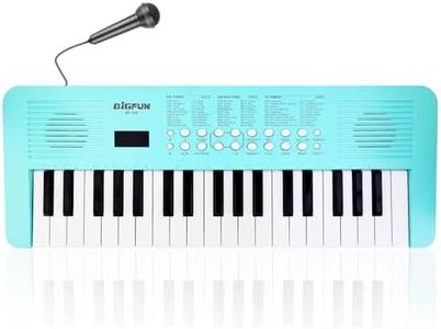 Kids Keyboard Musical Toys, 37 Key Portable Electronic Piano with Microphone, Beginner's Keyboard Gift for 3-8 Year Old Girls & Boys (Blue)