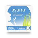 Asana Regular Sanitary Pads for women, with Wings-48 pads | Chlorine Free Pads | Ultra Thin Pads for Women | Natural Super Absorbent Feminine Pads for Women