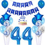 Balloons 44th Birthday Decoration Man Blue, Foil Balloon 44 Years Birthday Decoration Men Blue Set, Happy Birthday 44th Birthday Decoration 44 Years Man Decoration Balloon 44th Birthday Man Decoration