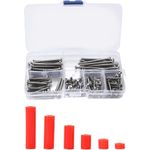 Bolt Dropper Assorted Screws and Electrical Outlet Spacers Kit - Long White Wall Plate Screws to fix Sunken Outlets - Thread Flat Head Device Mounting Screws for Household and Industries - 150 pcs