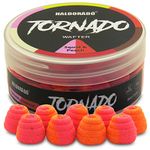 Haldorado Tornado Wafters Pellets Boilies Bait, Carp Feeder Fishing, Special Shape, 100% Biodegradable,12 mm wide and 11 mm long, Pink-Orange, Squid & Peach 30 Grams