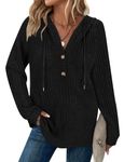 Lightweight Hoodies for Women Casual Loose Fit Long Sleeve Tops to Wear with Leggings Black Sweatshirts for Women Plus Size Jumpers Soild Color Sweater Pullover