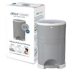 DEKOR Classic Hands-Free Diaper Pail | Gray | Easiest to Use | Just Step – Drop – Done | Doesn’t Absorb Odors | 20 Second Bag Change | Most Economical Refill System