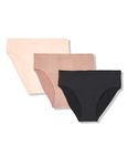 Wacoal Women's B Smooth Hi Cut Brief Panty 3 Pack, Rose Dust, Deep Taupe, Black, Medium