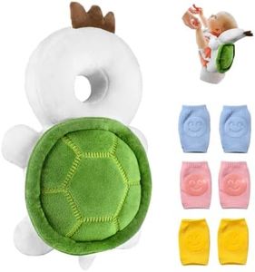 Baby Head Protector & Baby Knee Pads for Crawling,Toddlers Head Safety Pad Cushion Adjustable Backpack,Baby Back Protection for Walking & Crawling, for Age 5-24months(Turtle,1+3N)