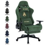 Symino Gaming Chair, Computer Chair with Footrest, Headrest and Lumbar Support, Ergonomic PC Chair, Height Adjustable Rotating Task Chairs, Green