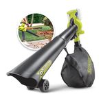 Sun Joe 24V-X2-BVM190 48-Volt 190-MPH 340-CFM Cordless Blower Vacuum Mulcher, 8:1 Reduction Ratio, 9.2-Gallon Collection Bag, Kit (w/ 2 x 4.0-Ah Batteries and Charger)