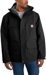 Carhartt Super Dux™ Relaxed Fit Insulated Traditional Coat, ABRIGO DE TRABAJO BONDADO de los hombres, Black,