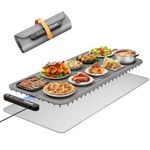 Vitaler Warming Mat for Food, (XXL 35”x16”) Electric Warming Trays, Upgrade Graphene Fast Full-Surface Heating Mat for Food with 6 Level Temp, 6 Hours Timer, Food Warmer Pad for Gatherings, Parties
