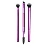 Real Techniques Eye Shade and Blend Makeup Brush Trio, For Eyeshadow and Liner, Makeup Tools for Shaping and Grooming Brows, Defined Makeup Look, Synthetic Bristles, Vegan and Cruelty-Free, 3 Count