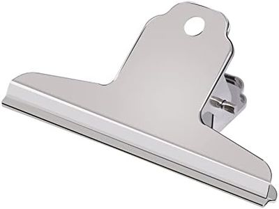 GUOKOFF 76mm Pince Bulldog, 12 Pièces Bulldog Clips Métal, Argent Bulldog Binder Clips, Pinces à Charnière en Métal, Pinces Papier pour Photo, Bureau, l'école