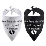 Generic Dog Pregnancy Announcement Bandana My Parents are Getting Me a Human Triangle Printed Bibs Pet Scarf (My Parents are Getting Me A Human)