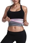 JBT Waist Trimmer for Women, Waist Trainer Sequins Sauna Belt for Bodybuilding Lower Belly Fat, Silver, Medium