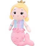 PREMIUM TOUCH Mermaid Doll Princess Stuffed Plush Soft Toys | Mermaid Soft Toy | Dolls for Girls | Soft Dolls for Girls | Baby Doll | Soft Toys for Girls | Plush Toys for Kids (Pink, 30 Cm)