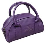 Acclaim Cwmbran Rounded Style Mini Two Bowls Synthetic Grain Leather Look Lawn Green Bowling Bag with Divider and Shoulder Strap (Purple)