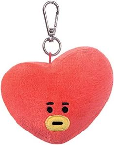 AURORA BT21 Official Merchandise, TATA Plush Key Clip, 61335, Blue and Red