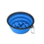 Foodie Puppies Collapsible Slow Feeding Silicone Foldable Bowl for Small Dogs & Puppies - (Sluggish Bowl, 350ml) | Portable Pet Feeding Watering Dish for Walking Parking Traveling with Carabiners