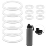 12pcs Stainless Steel Water Bottle Lid & Spout Lid Gasket, Silicone Sealing Ring Replacement for Chug Lids Compatible with DRINCO Insulated Water Bottle 14/18/22/32/40/64oz