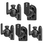 WALI Speaker Wall Mounts, Bookshelf Speaker Wall Mount Brackets, Surround Sound Speaker Mounts, Hold up to 7.7 lbs, (SWM602), 5 Pack, Black