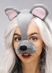 Struts Grey Mouse Mask Headpiece On Headband with Ears and Nose