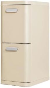 Caraway 2-Drawer Recycling Bin - Stainless Steel Dual Compartment Recycling Trash Can with Smooth-Glide Drawers and Quick-Toss Hatch - Cream