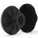 BEAUTAIL Silicone Body Scrubber Shower Bath Cleansing Brush Gentle Exfoliating Scrub Loofah for Women Men Baby Sensitive Skin, Easy to Clean, Lathers Well, More Hygienic, 1 Pack, Black