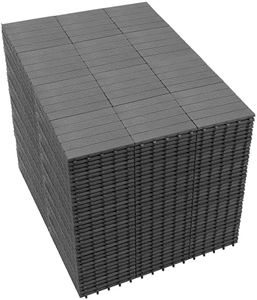 PrimeZone 432 PCS Plastic Interlocking Patio Deck Tiles - 12" x 12" Waterproof Indoor Outdoor Flooring, Patio Floor Decking for Balcony, Backyard, Garden & Poolside, All Weather Use, Grey