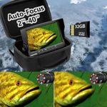 [FishPRO®2025 Upgrade] [Auto-Focus 2''- 40''] Underwater Fishing Camera w/DVR 32GB,1200TVL, Ice Fishing Camera Underwater Fish Finder, w/IR+LED Light for Dark, 4500mAh w/ [Spare Charging Port], 49ft