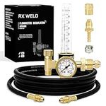 RX WELD Argon Regulator Flow Meter Gas Regulator Gauge for Mig Tig Weld with Gas Hose Welding