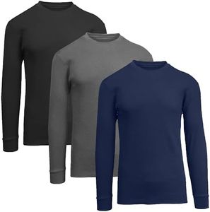 Galaxy by Harvic Men's Long Sleeve Waffle Thermal Shirt 3-Pack
